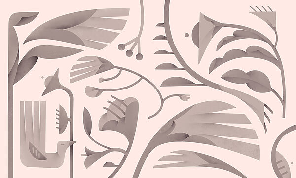 Floral patterns in soft shades. Floral patterns in soft shades.