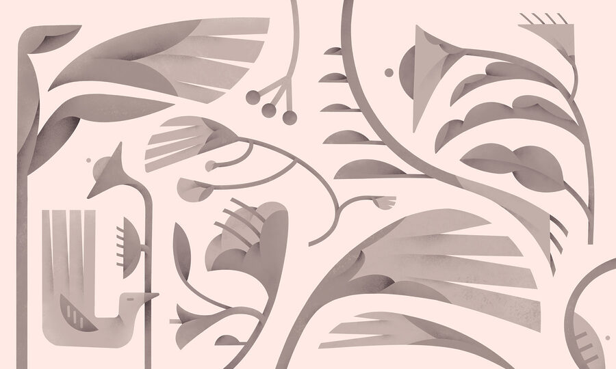 Floral patterns in soft shades. Floral patterns in soft shades.