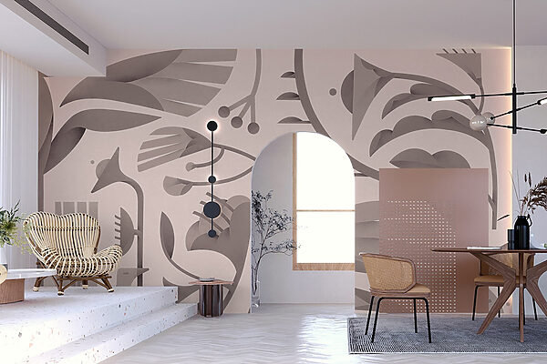 Floral patterns in soft shades. Floral patterns in soft shades.