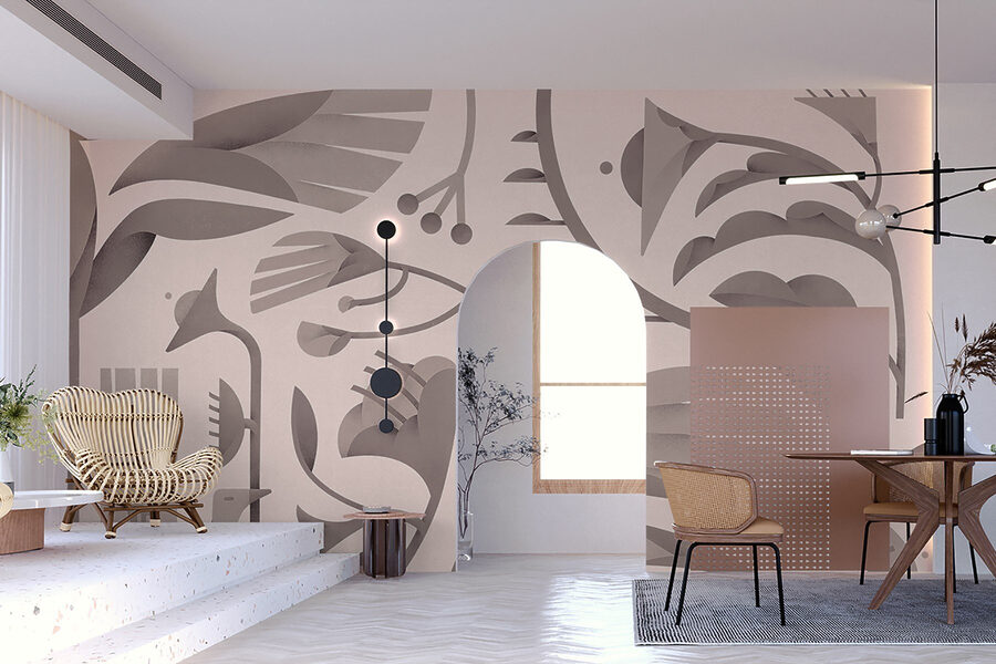 Floral patterns in soft shades. Floral patterns in soft shades.