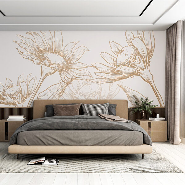 Drawing of flowers and leaves Drawing of flowers and leaves