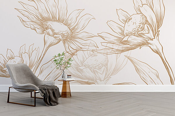 Drawing of flowers and leaves Drawing of flowers and leaves