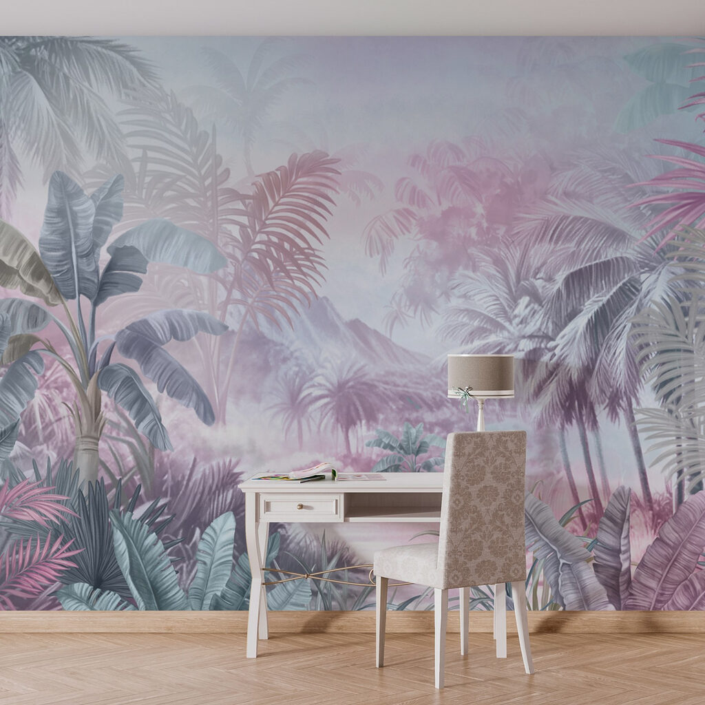 Painting of a forest with palm trees Painting of a forest with palm trees