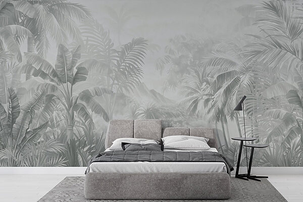 Greyscale image of a tropical forest Greyscale image of a tropical forest