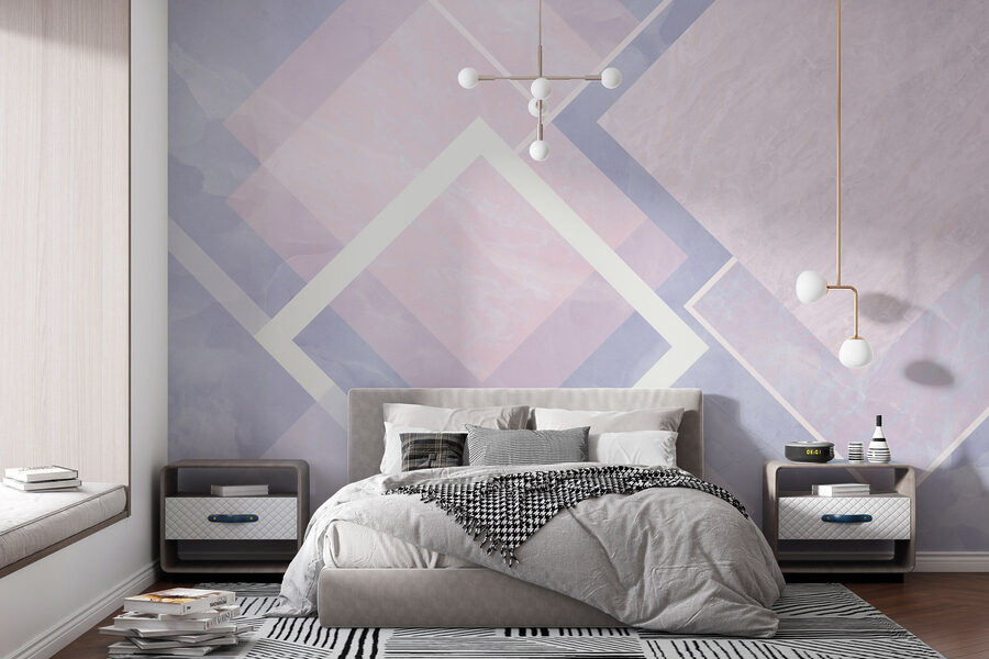 Abstract pastel geometric design composition