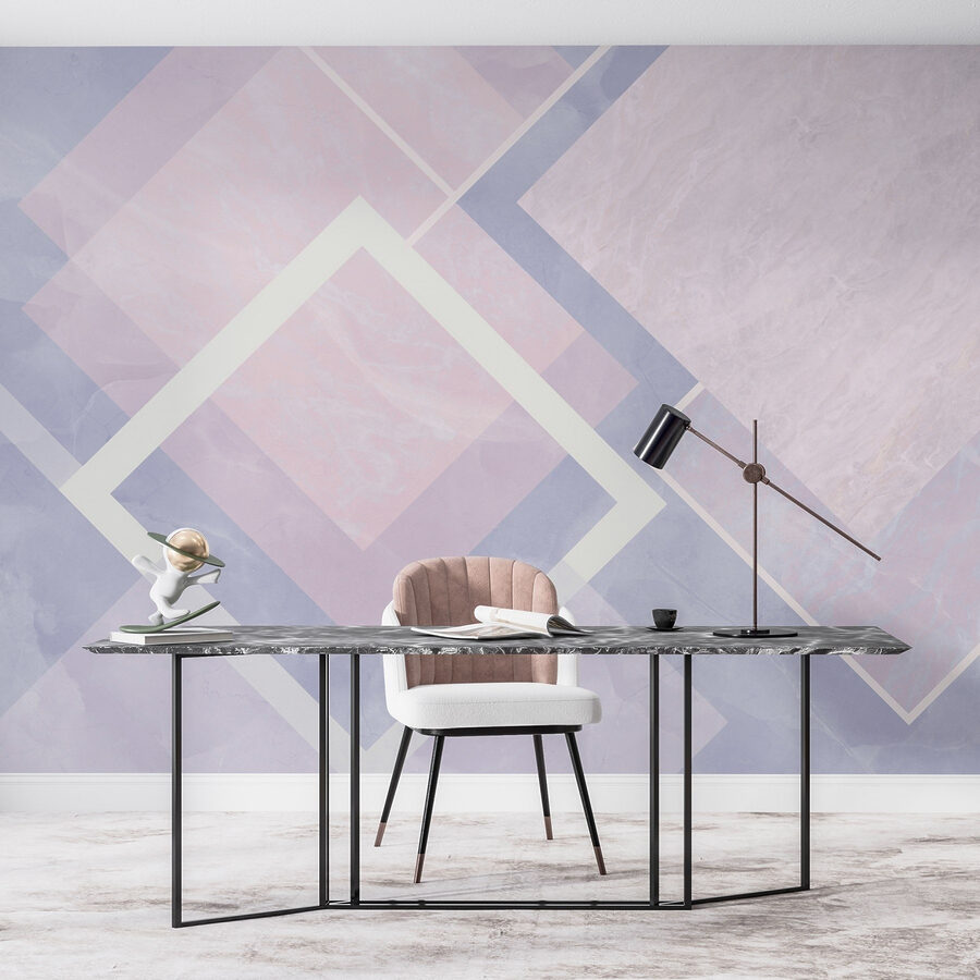 Abstract pastel geometric design composition
