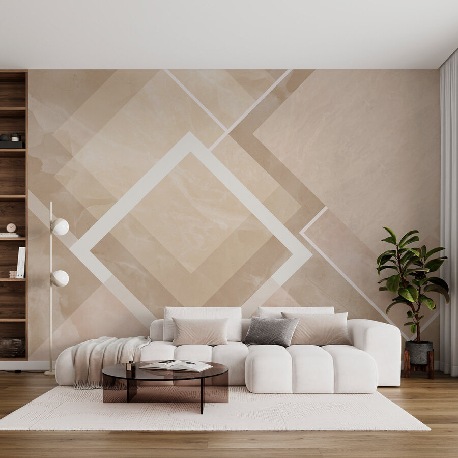 Soft shapes in muted tones.
