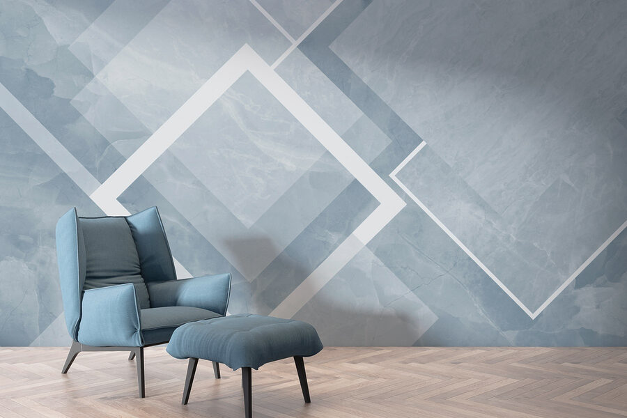 Blue and white background with white squares and lines Blue and white background with white squares and lines