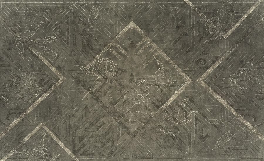 Wall murals Grey and white patterned surface - Image 5