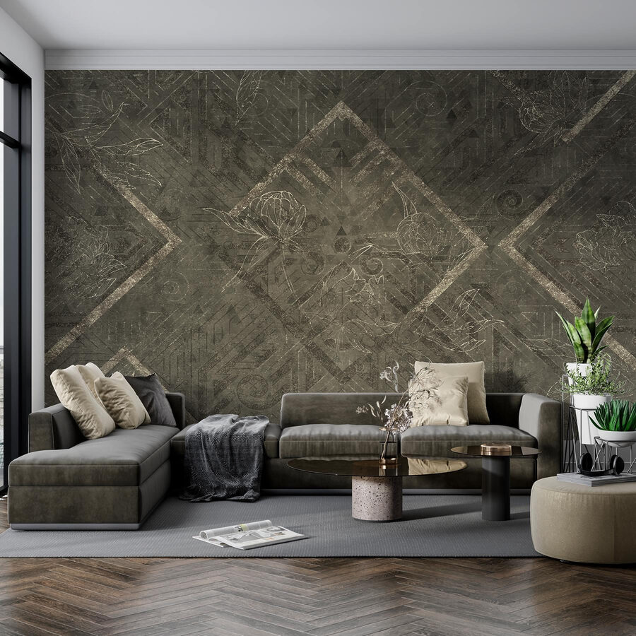 Wall murals Grey and white patterned surface - Image 4