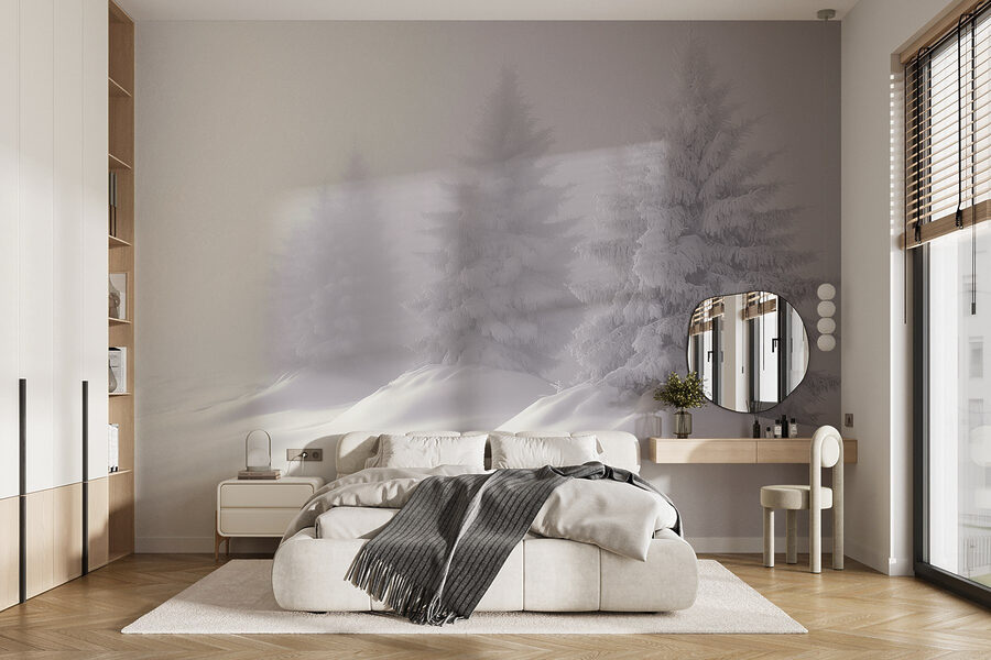 Group of trees covered in snow