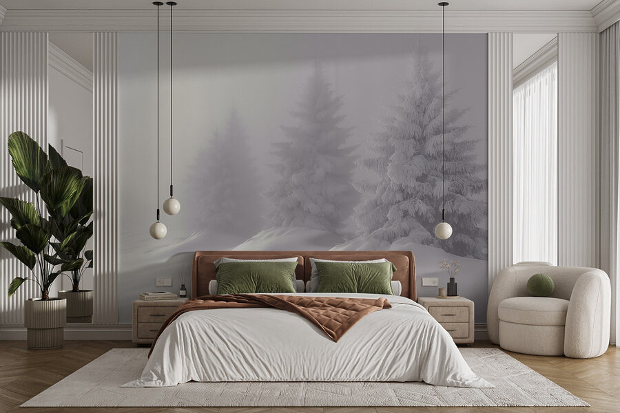 Group of trees covered in snow