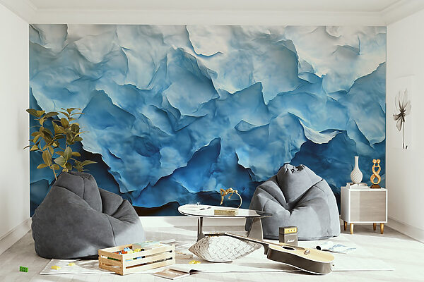 Mountains of textured icy hues. Mountains of textured icy hues.