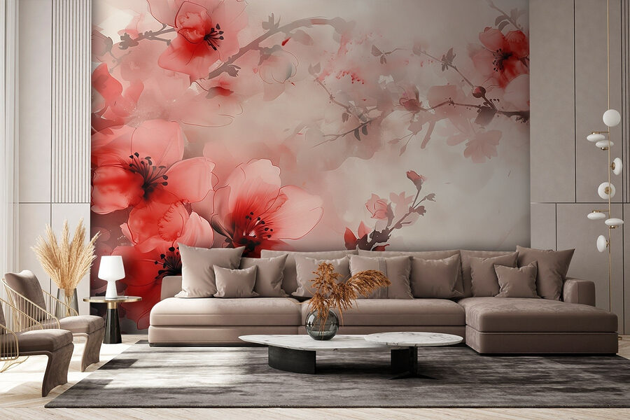 Delicate blooms in soft hues.