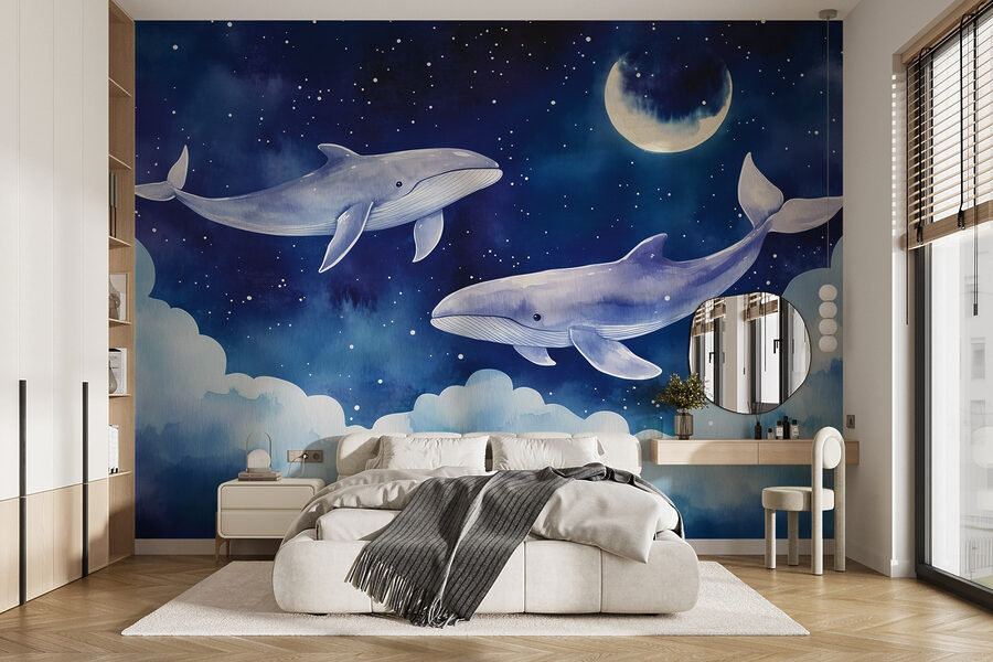 Two whales in the sky