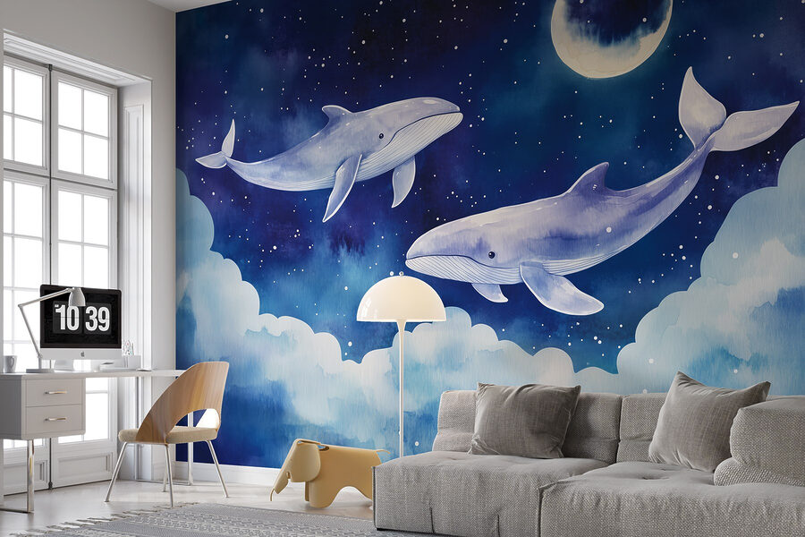 Two whales in the sky