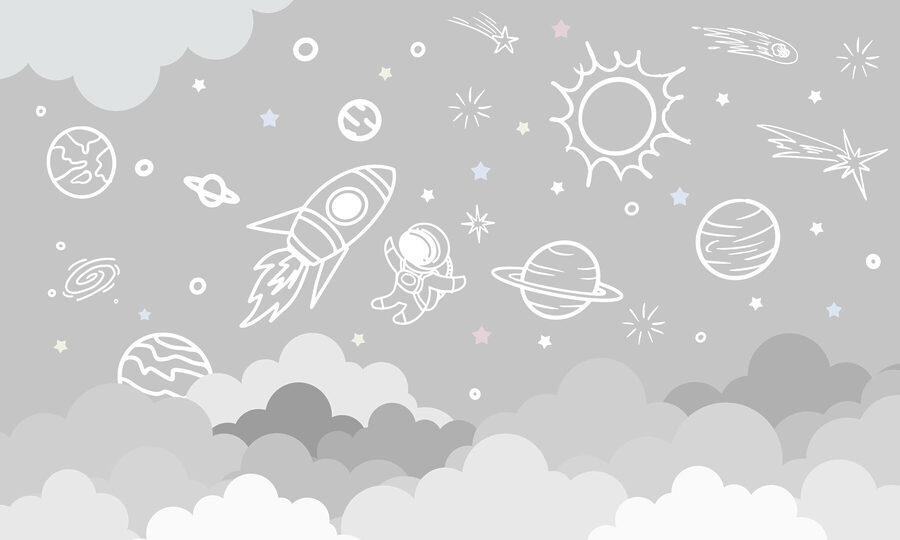 Space scene with clouds and stars Space scene with clouds and stars