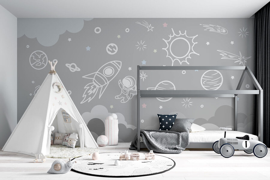 Space scene with clouds and stars Space scene with clouds and stars