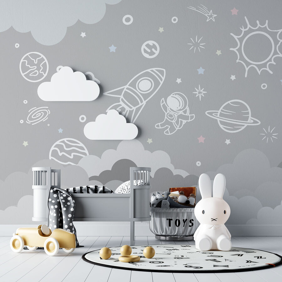 Space scene with clouds and stars Space scene with clouds and stars
