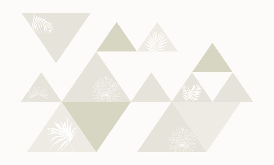 White and grey triangles with leaves