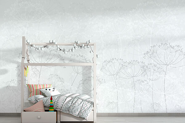 White background with flowers White background with flowers
