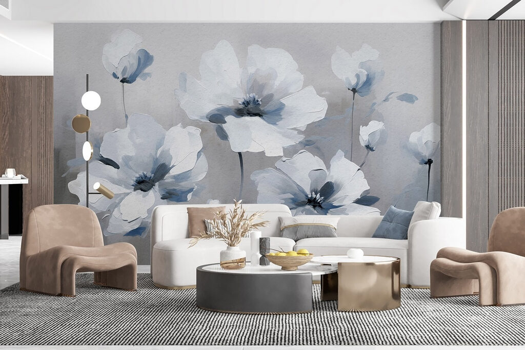 Painting of white flowers