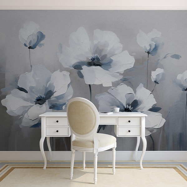 Painting of white flowers Painting of white flowers