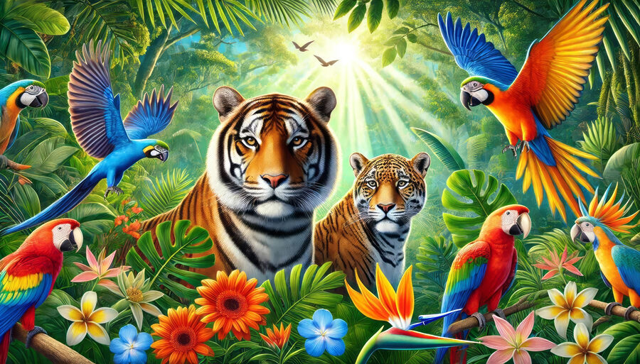 Wall murals Group of animals in the jungle - Image 9