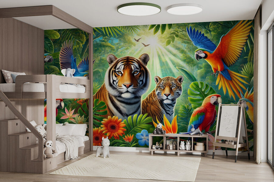 Wall murals Group of animals in the jungle - Image 2