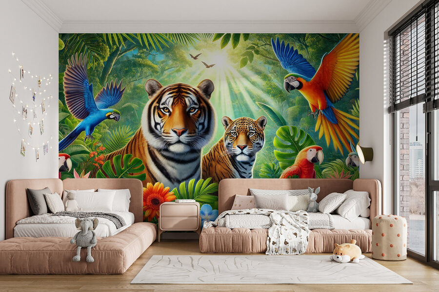 Wall murals Group of animals in the jungle - Image 4