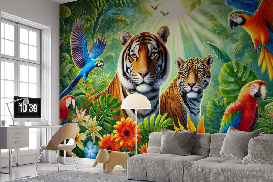Wall murals Group of animals in the jungle - Image 5