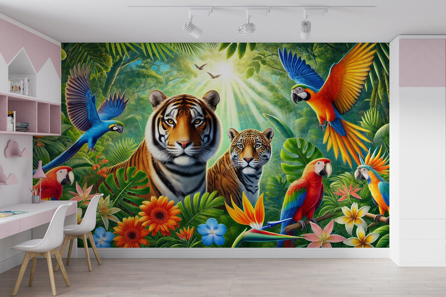 Wall murals Group of animals in the jungle - Image 8