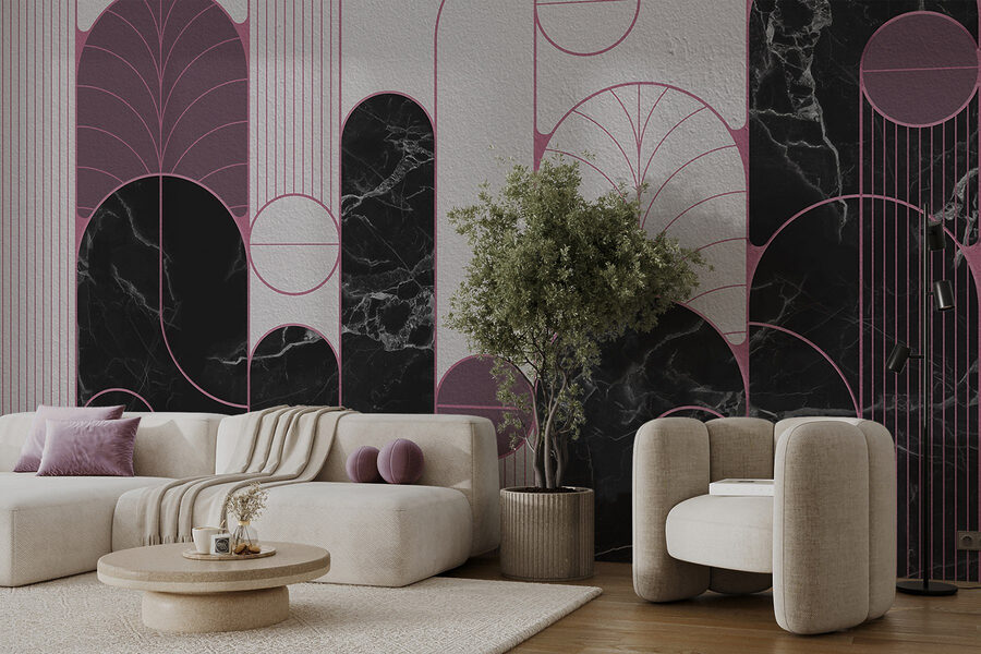 Black and white patterned wall