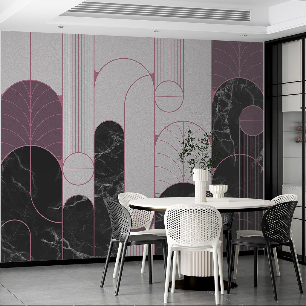 Black and white patterned wall