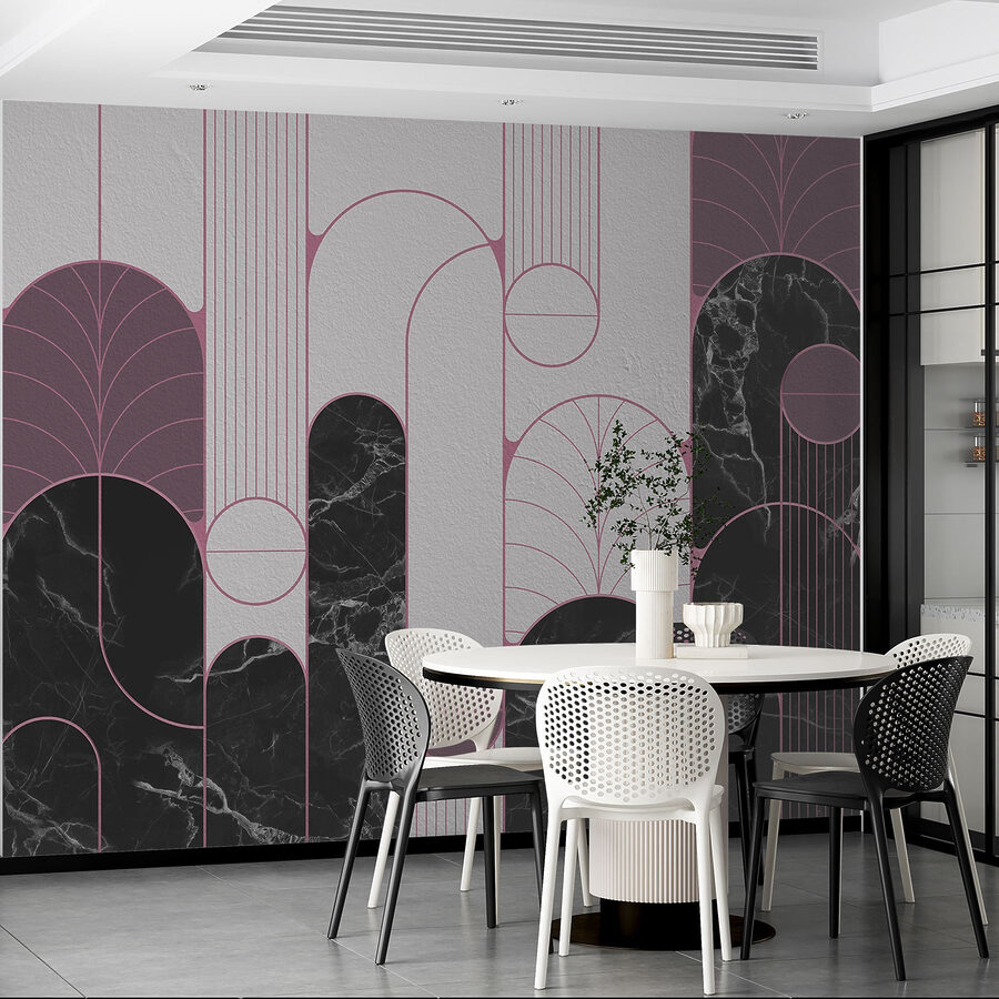 Black and white patterned wall