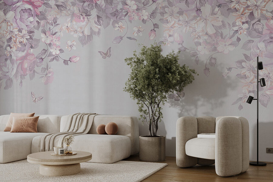 Floral pattern with butterflies