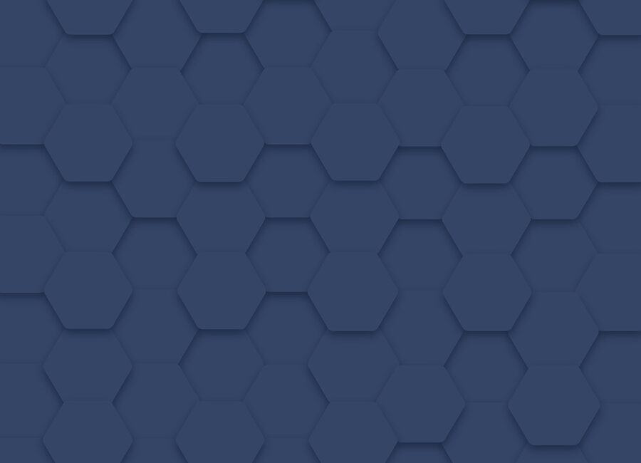 Blue hexagons on a surface
