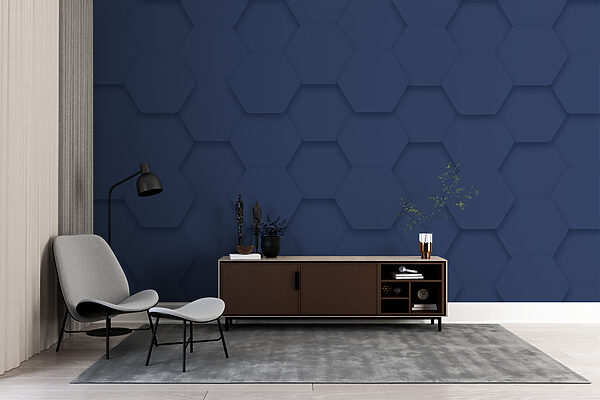Blue hexagons on a surface Blue hexagons on a surface