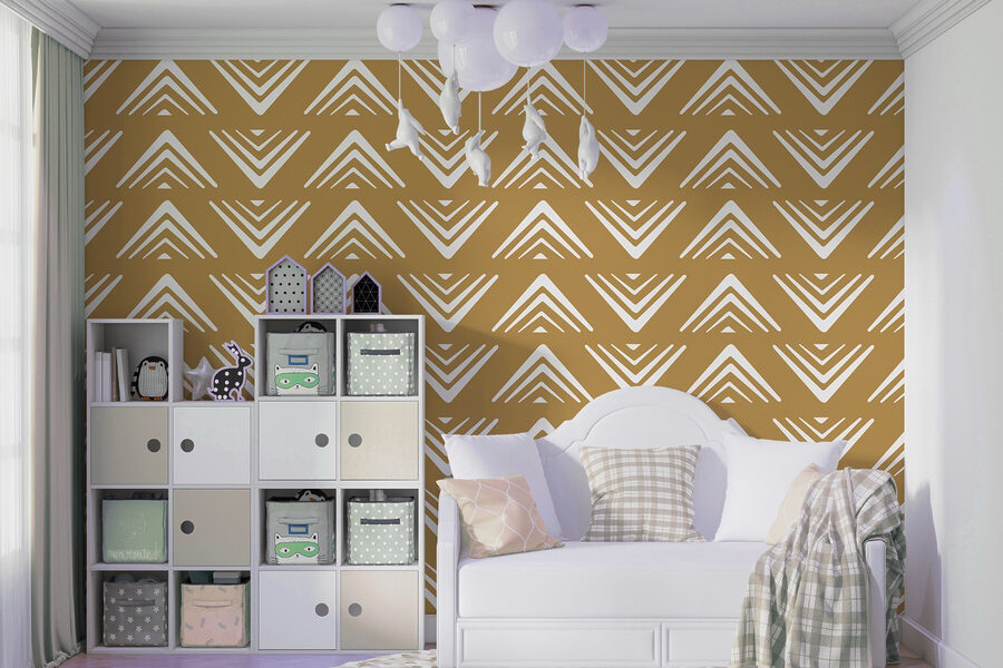 Pattern of triangles on a yellow background Pattern of triangles on a yellow background