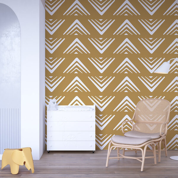 Pattern of triangles on a yellow background Pattern of triangles on a yellow background