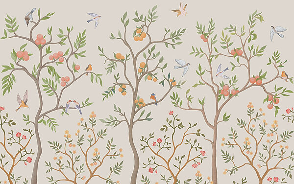 Wallpaper with birds and trees Wallpaper with birds and trees