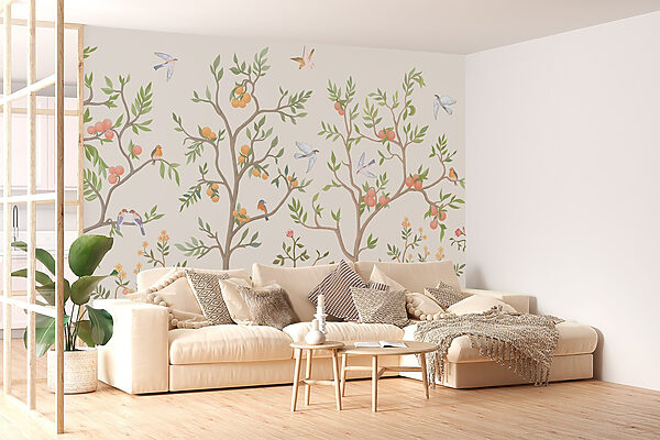 Wallpaper with birds and trees Wallpaper with birds and trees