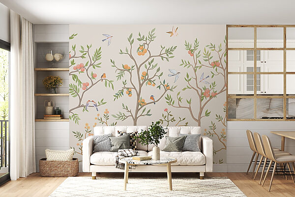 Wallpaper with birds and trees Wallpaper with birds and trees