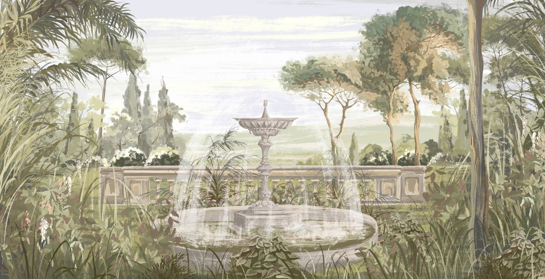 Water fountain in a garden