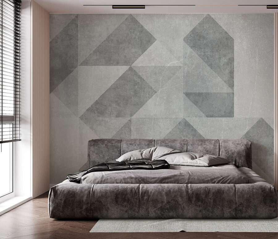 Wall murals Grey and white tile
