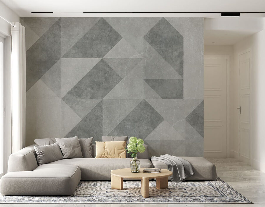 Wall murals Grey and white tile - Image 2