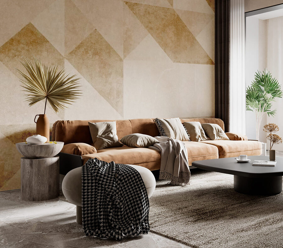 Wall murals Muted geometric pattern in soft tones