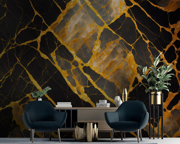 Elegant black and amber marble pattern Elegant black and amber marble pattern