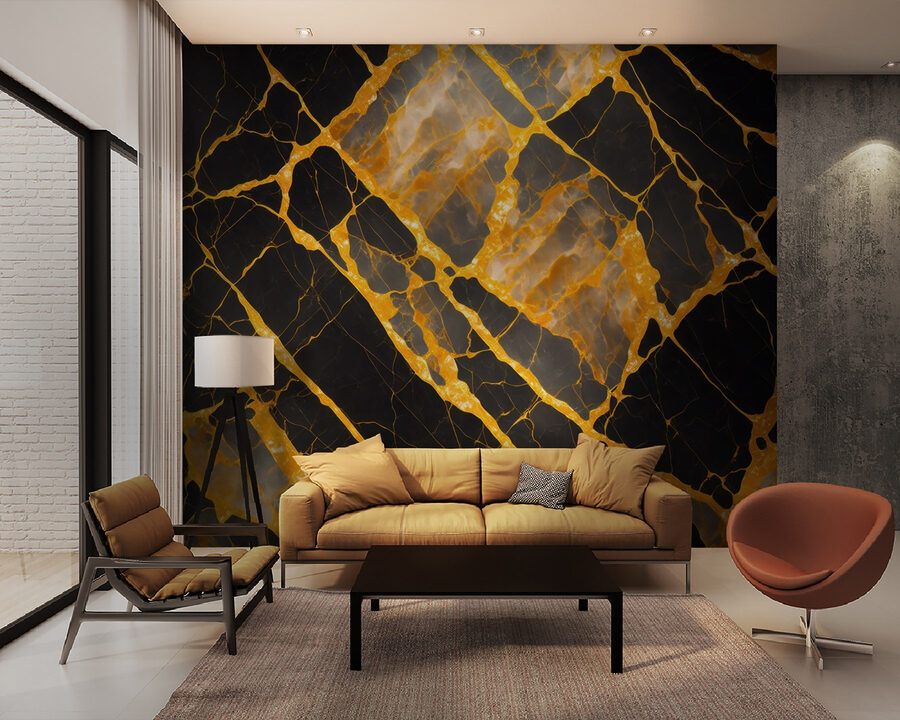 Elegant black and amber marble pattern Elegant black and amber marble pattern