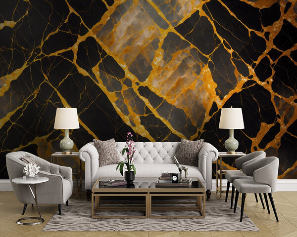 Elegant black and amber marble pattern Elegant black and amber marble pattern